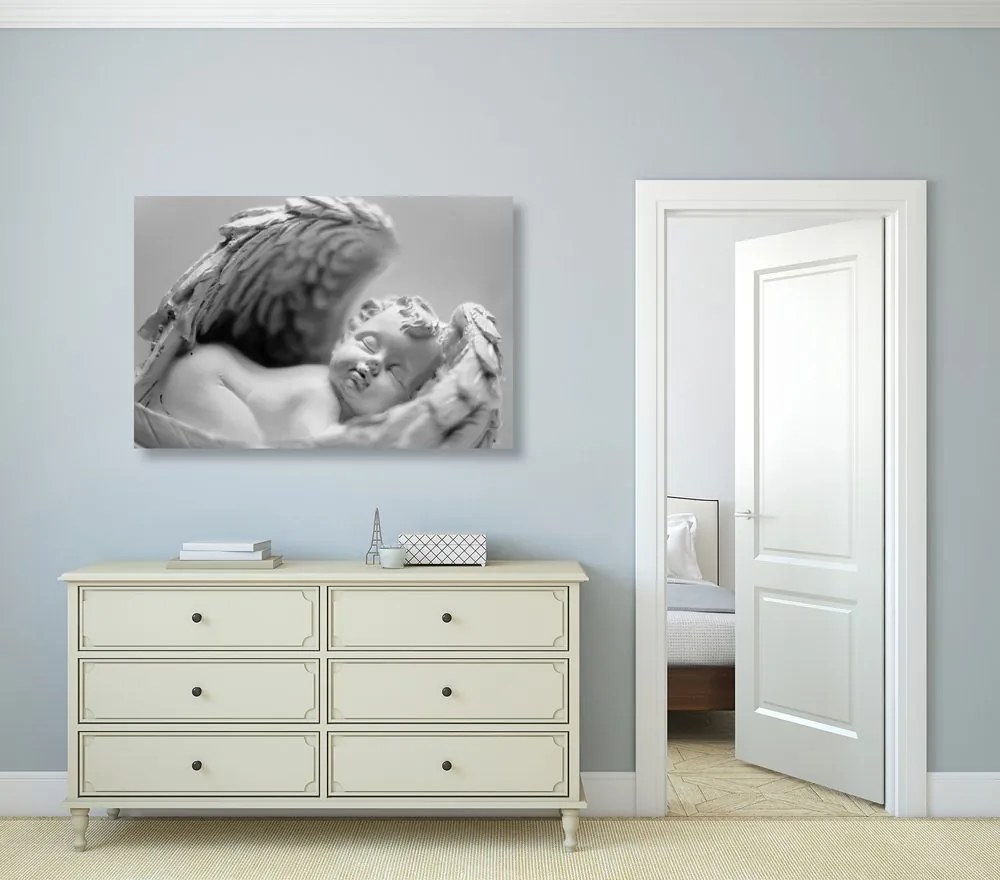 Quadro su tela – Piccolo angioletto in bianco e nero
