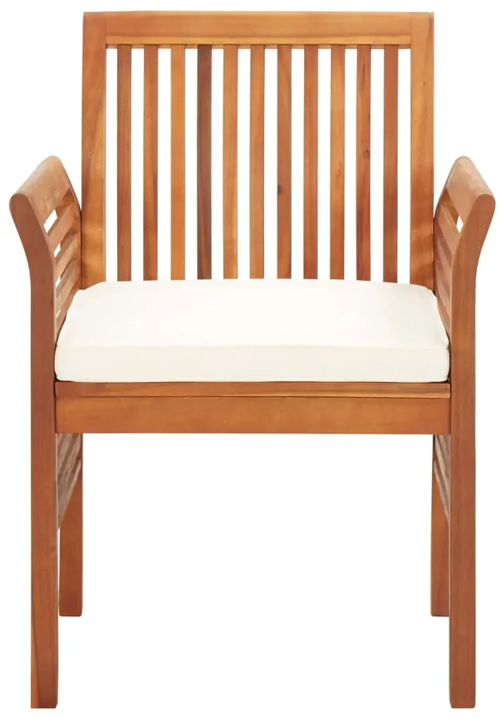 Set da pranzo da giardino 3 pz con cuscini massello di acacia