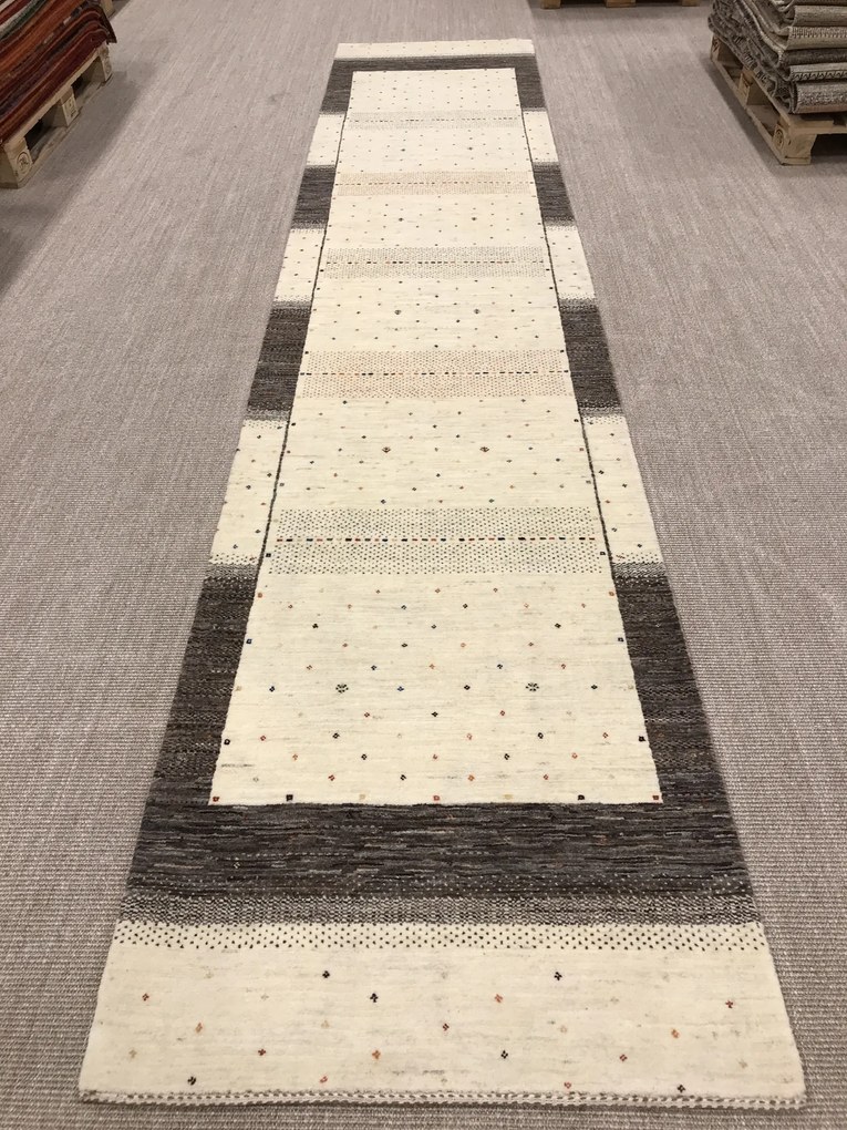 Loribaft Tappeto 90 x 430 Beige (Iran) Annodato A Mano