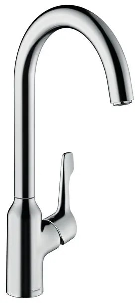 Rubinetto da cucina fisso a collo di cigno Focus M43 argento cromato lucido HANSGROHE