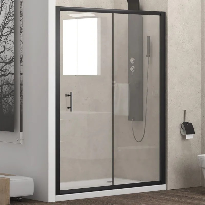 Box doccia nicchia scorrevole 110cm con telaio nero KFN5000 - KAMALU