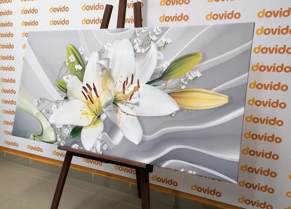 Quadro su tela – Giglio bianco su sfondo interessante