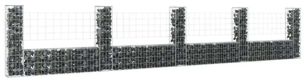 Cesto Gabbione A U Con 5 Pali İn Ferro 500x20x100 Cm /