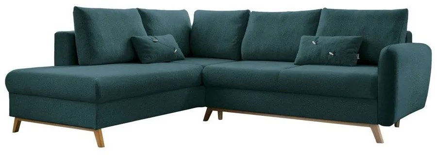 Divano letto angolare turchese L, angolo sinistro Scandic Lagom - Miuform
