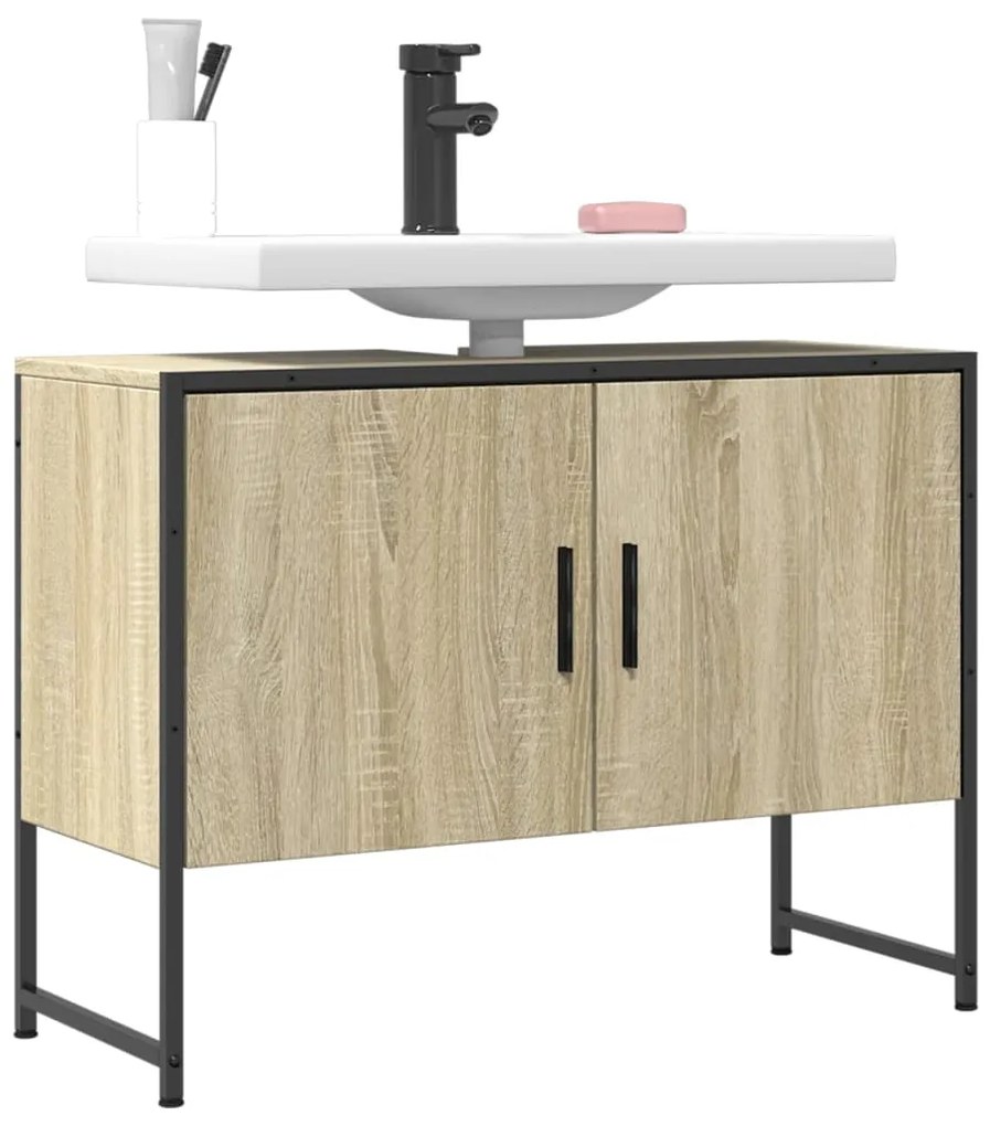 Mobile Lavabo Bagno Rovere Sonoma 60x30x60 Cm Legno Multistrato /