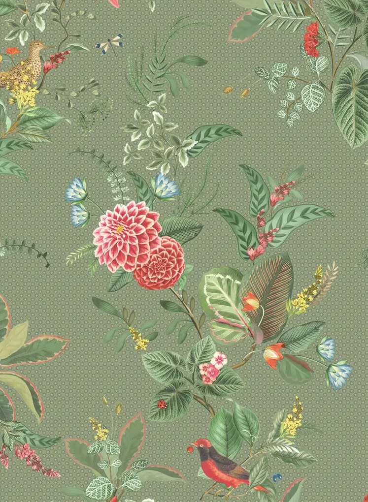 Eijffinger Carta da parati Floris - Kaki
