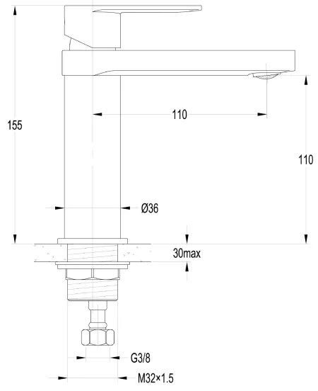 Aqualine - Rubinetto del lavandino DAPHNE 15,5 cm cromo lucido