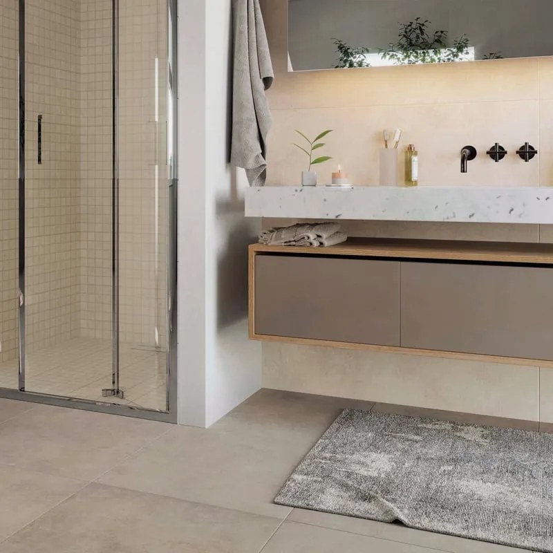 Mosaico in gres porcellanato Draft Light bianco opaco L 30 x L 30cm x Sp. 8 mm, 10 pezzi