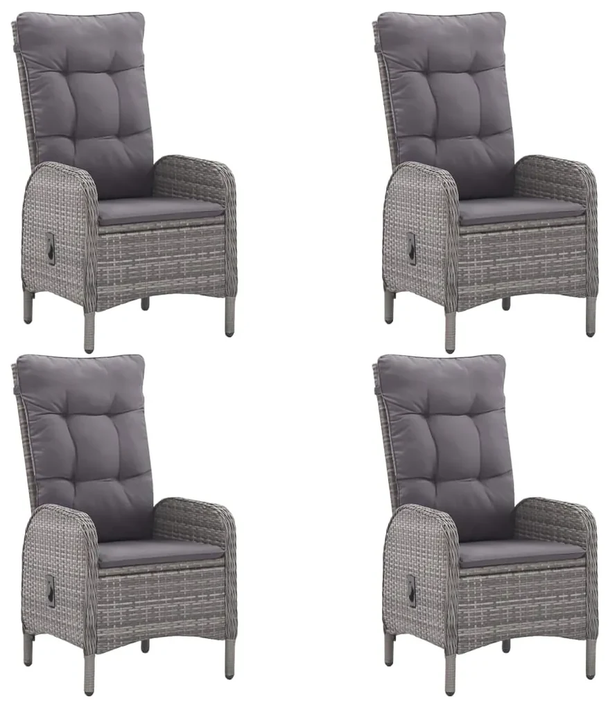 Set mobili da pranzo per giardino 5 pz grigio