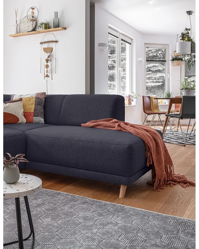 Divano angolare color antracite allungabile e con contenitore (penisola a destra/a L) Classy Sophie – Miuform