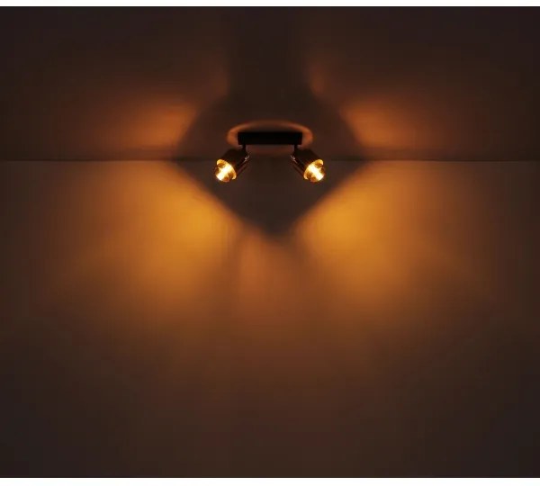 Globo 15560-2 - Faretto MILLEY 2xE27/40W/230V nero/ottone