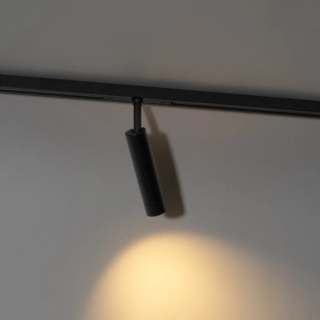 Faretto moderno nero per sistema binario monofase - Slimline Uzzy