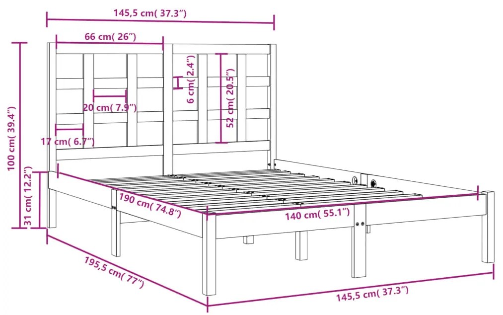 Giroletto Grigio in Legno Massello 140x190 cm