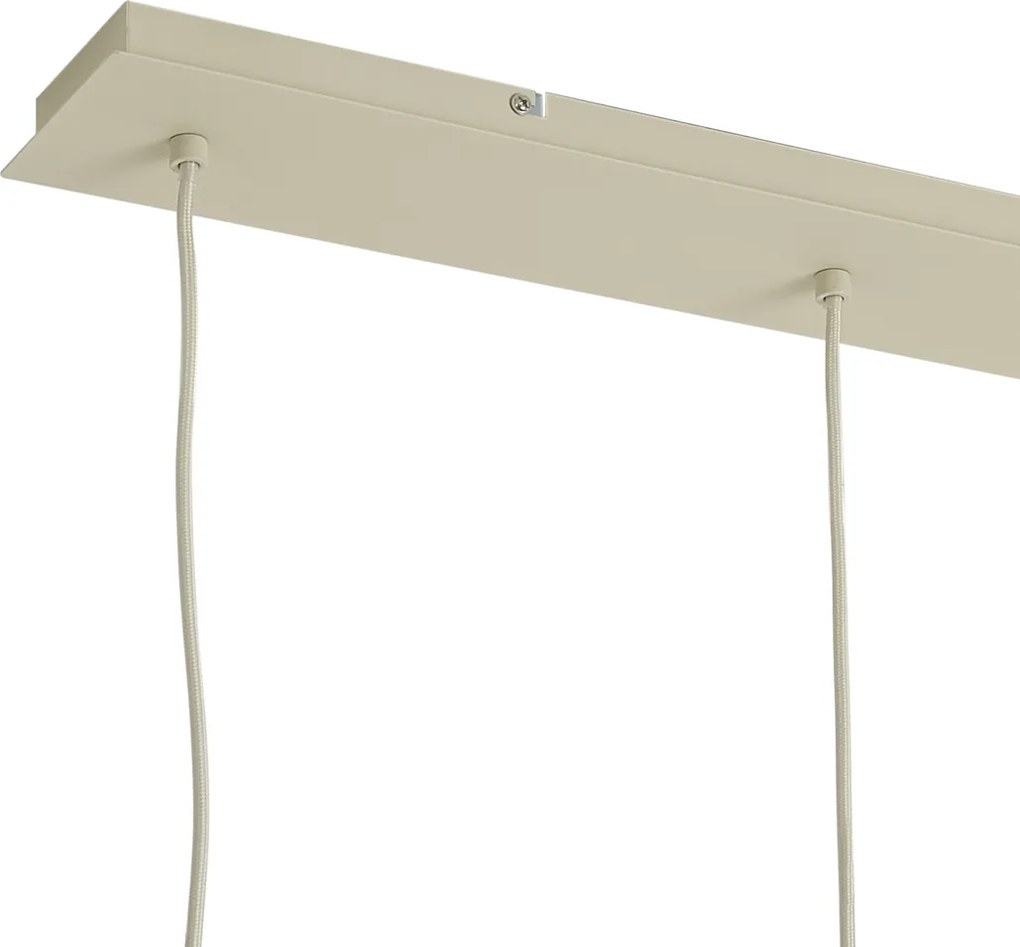 Lampada a sospensione scandinava beige con vetro bianco 3 luci - Wisp