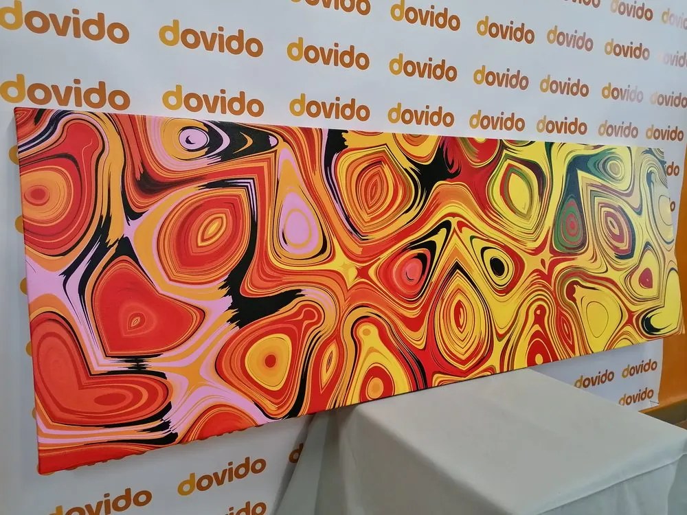 Quadro su tela – Arte creativa in sfumature di rosso e giallo