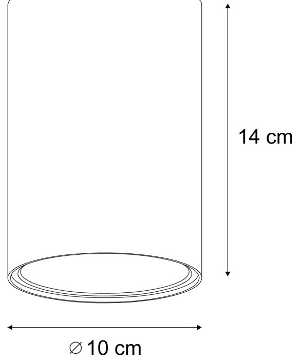 Set di 4 faretti moderni beige da superficie GU10 50mm rotondi - Deep