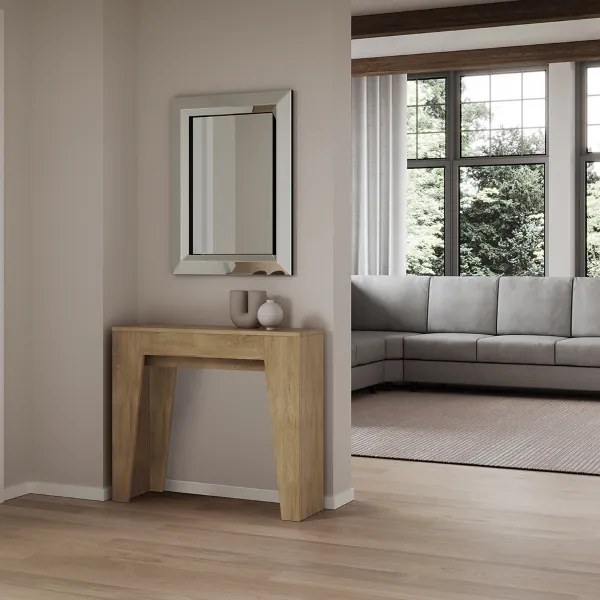 Consolle allungabile fino a 181 cm in nobilitato Quercia Natura - NARROW 90x25 cm