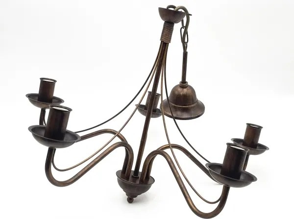 Lampadario a catena ANTON 5xE14/15W/230V, finitura bronzo