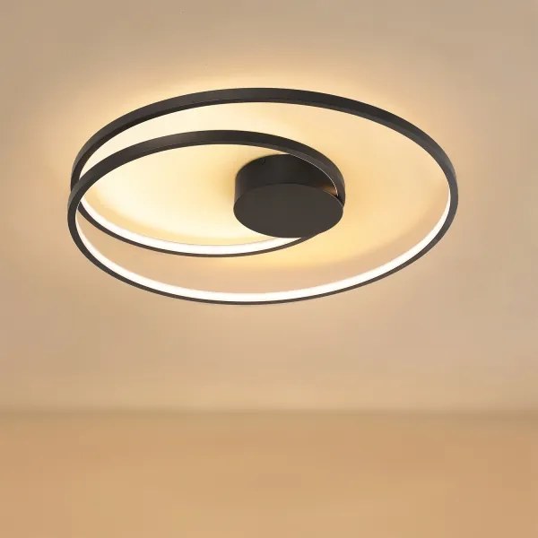 Brilagi- Plafoniera da soffitto dimmerabile a LED TWISTER LED/75W/230V Ø 70 cm nera +telecomando