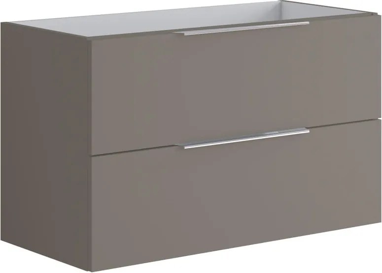 Cassettone bagno Brera 2 cassetti P 45.5 x L 99.5 x H 60 cm laccato opaco grigio londra