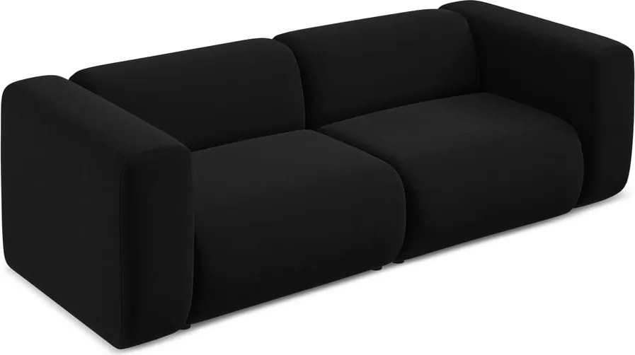 Divano nero con rivestimento in velluto 228 cm Ekahi – Makamii