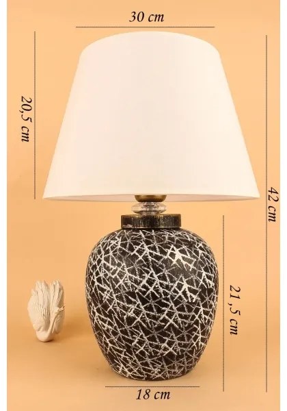 Lampada da tavolo RAMZES 1xE27/40W/230V bianco/nero