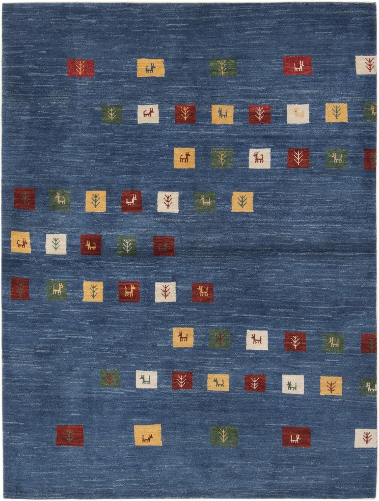 Gabbeh Tappeto 160x220 Blu (Iran) Annodato A Mano