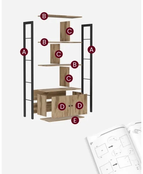 Libreria NAVARO marrone/nero