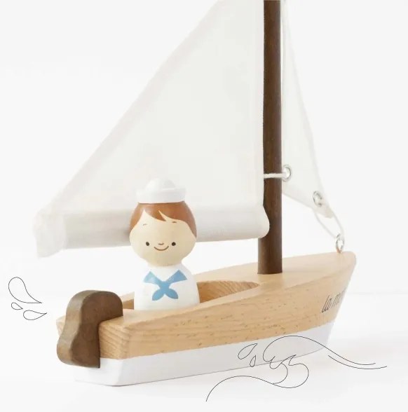 Le Toy Van - Barca a vela in legno con capitano faggio