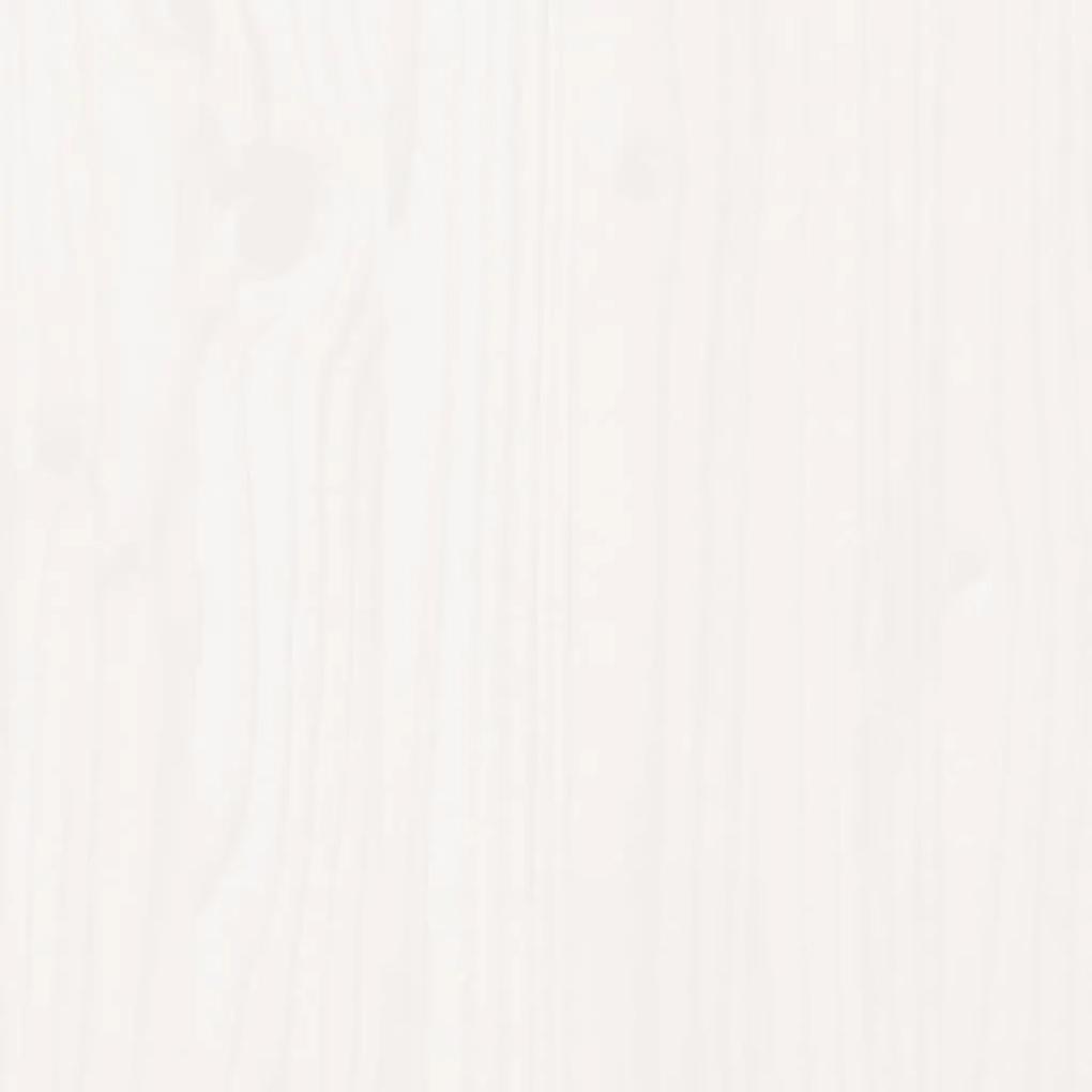 Testiera da Parete Bianca 146,5x3x80 cm Legno Massello di Pino