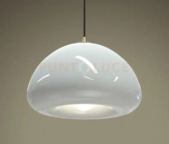 Luxor-g sospensione 1 luce in vetro grigio con particolare in otton...