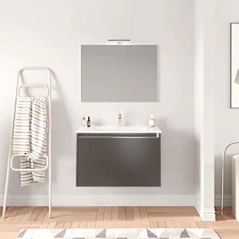 Mobile sottolavabo e lavabo Cielo per vasca centrale tortora chiaro L 60 cm