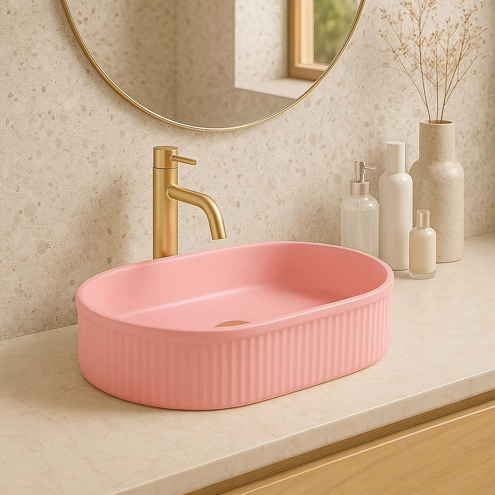 Lavabo da appoggio Rea Vanda Bubble Gum Matt