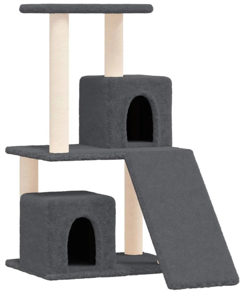 Albero per gatti con tiragraffi in sisal grigio scuro 82 cm