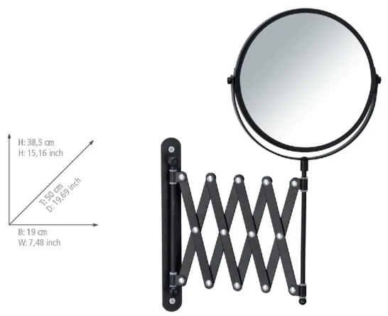 WENKO 24100100 - Specchio EXCLUSIVE 219x373,9 cm nero