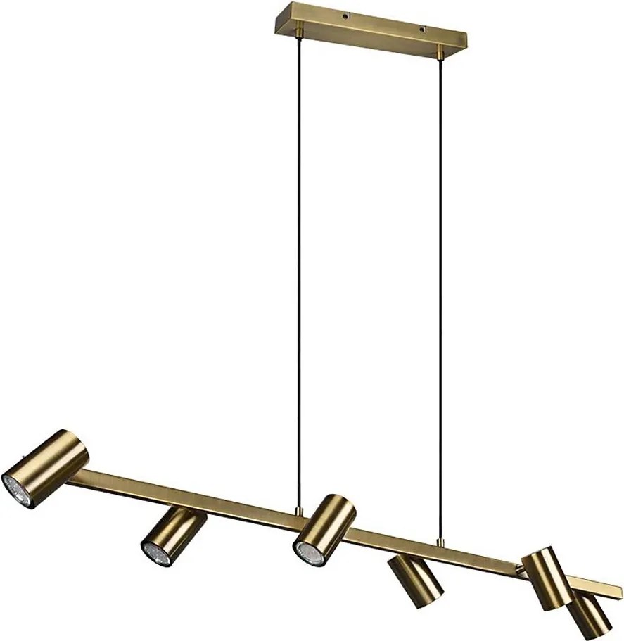 Trio - Lampadario a cavo MARLEY 6xGU10/35W/230V ottone