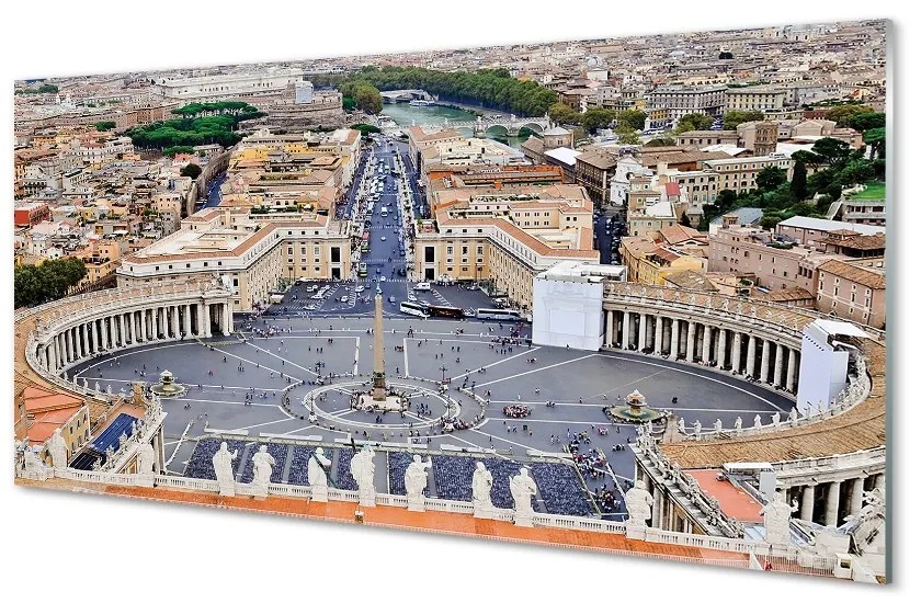 Quadro di vetro Panorama di piazza del vaticano a roma 100x50 cm