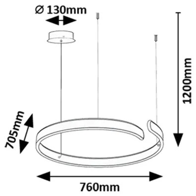 Rabalux 72115 - Lampadario LED SILNORA LED/45W/230V 3000/4000/6500K