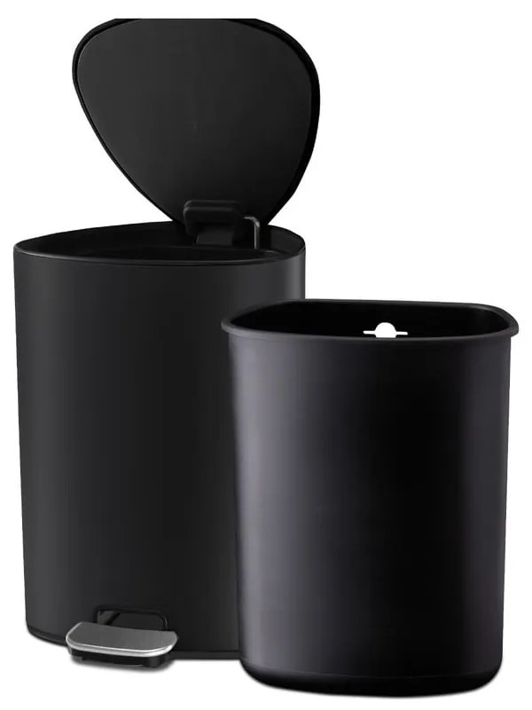 Cestino per la spazzatura nero opaco in acciaio con pedale 5 l EasyStore Luxe – Joseph Joseph