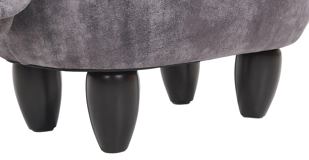 Pouf animaletto in velluto grigio DOGGY Beliani