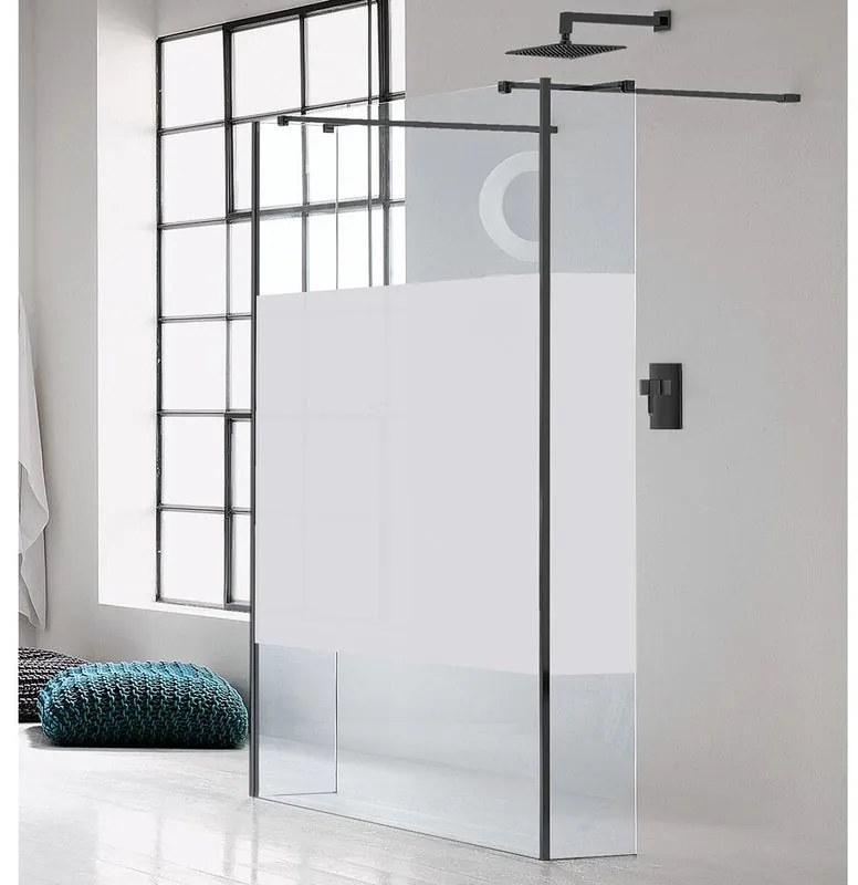 Box doccia walk-in L 20, H 200 cm, vetro 6 mm serigrafato