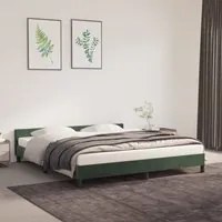 Giroletto con Testiera Verde Scuro 180x200 cm in Velluto 347588