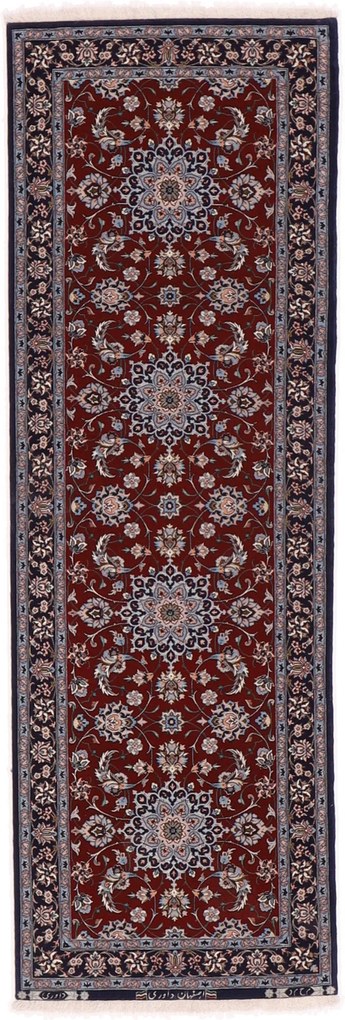 Isfahan Tappeto 200 x 70 (Iran) Annodato A Mano