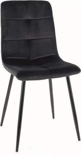 Sedia Ivo in velluto nero Blu19