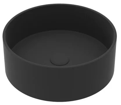 Lavabo da appoggio tondo in ceramica nero