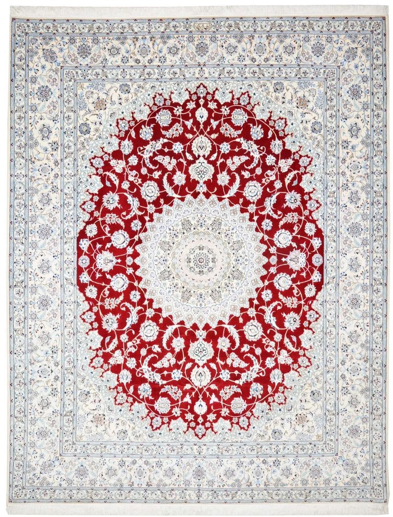 Nain Tappeto 270x210 Rosso (Iran) Annodato A Mano