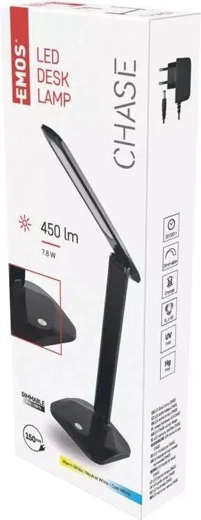 Lampada da tavolo dimmerabile a LED nera (altezza 37 cm) Chase - EMOS