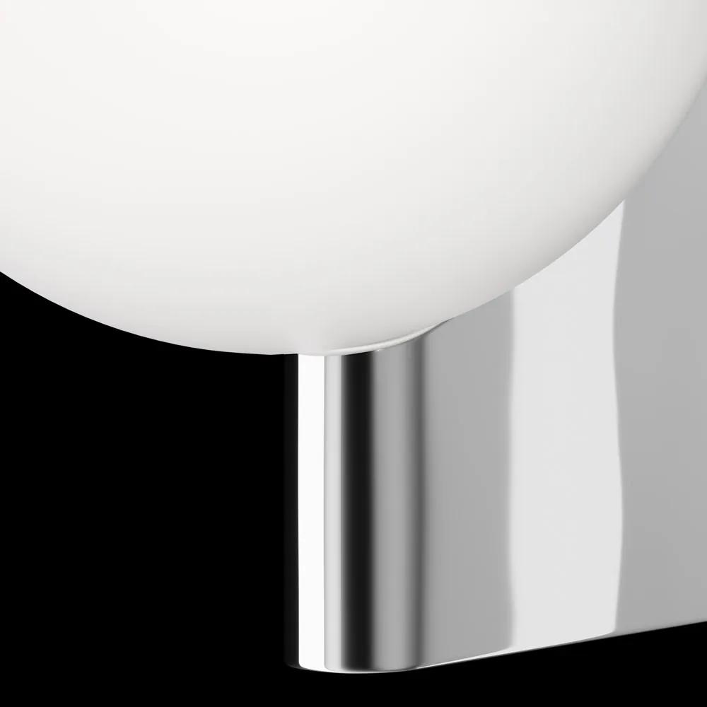 Applique Contemporanea Avant-Garde In Metallo Cromo 1 Luce Con Diffusore Bianco