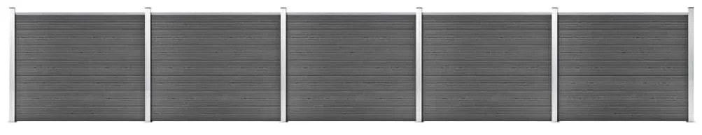 Set Pannelli Di Recinzione İn Wpc 872x146 Cm Nero /