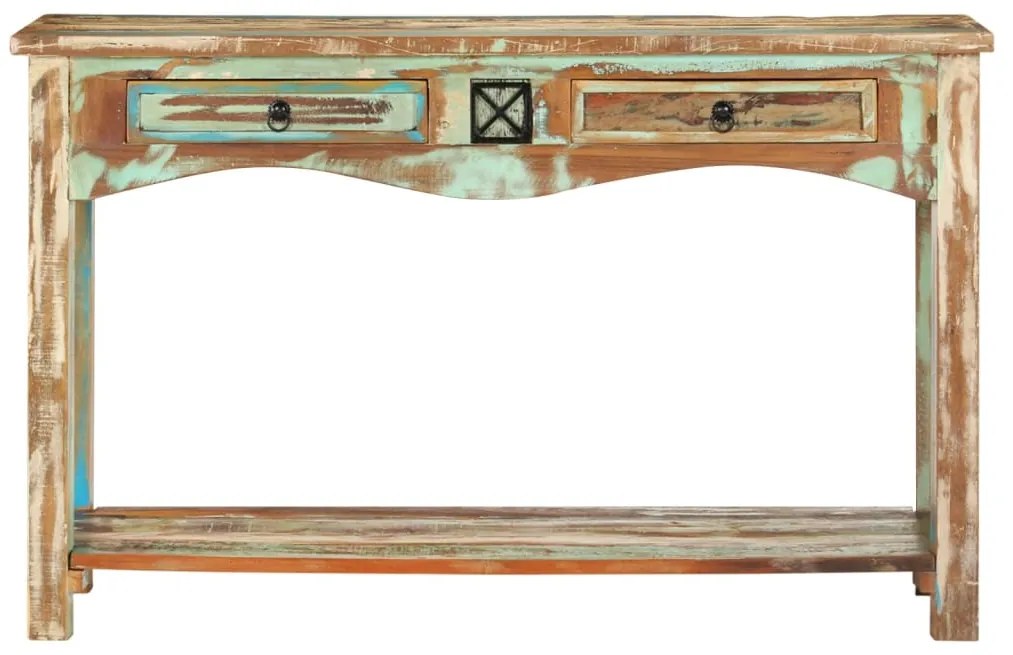 Tavolo consolle 120x40x75 cm in legno massello di recupero